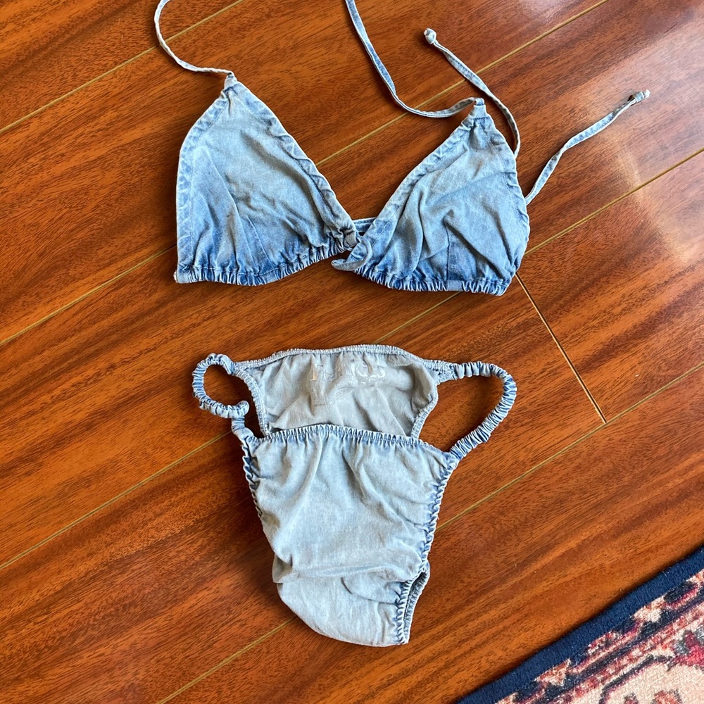 Frankie’s Bikinis Denim Bikini Small